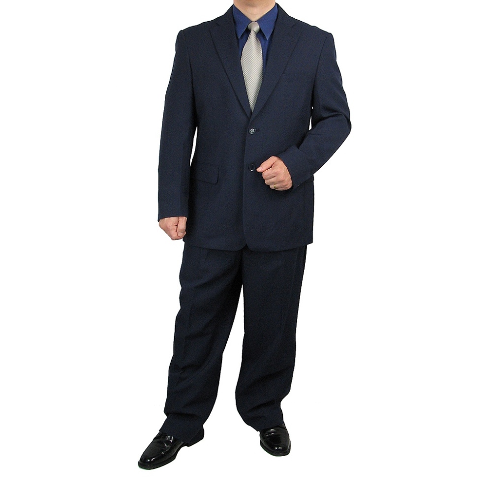 2pc. Men's Regular Fit Single Breasted Suit-Navy - Picture 2 of 4